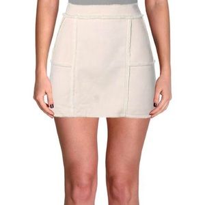 J.O.A Faux Suede Faux Fur Mini Skirt